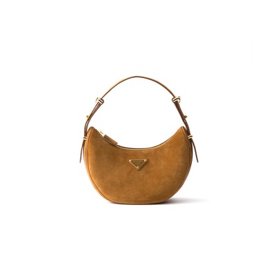PRADA ARQUÉ SUEDE SHOULDER BAG 1BC194 (22.5*18.5*6cm)